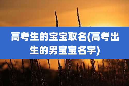 高考生的宝宝取名(高考出生的男宝宝名字)