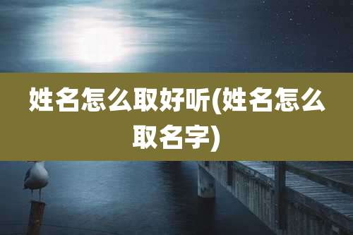 姓名怎么取好听(姓名怎么取名字)