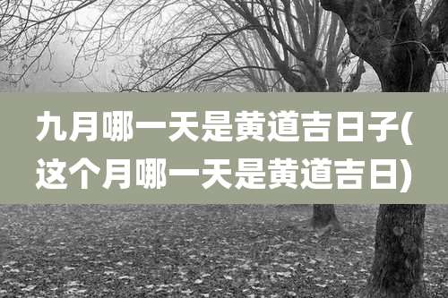 九月哪一天是黄道吉日子(这个月哪一天是黄道吉日)
