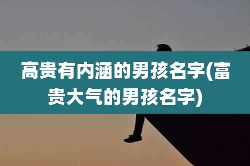 高贵有内涵的男孩名字(富贵大气的男孩名字)