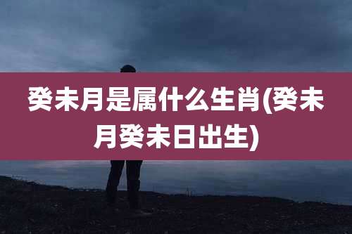 癸未月是属什么生肖(癸未月癸未日出生)