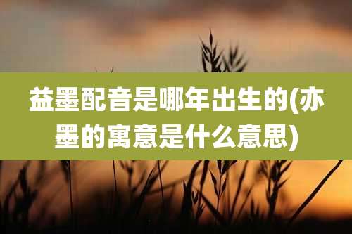 益墨配音是哪年出生的(亦墨的寓意是什么意思)