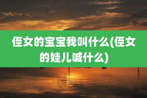 侄女的宝宝我叫什么(侄女的娃儿喊什么)