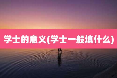 学士的意义(学士一般填什么)