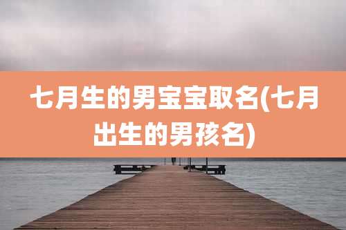 七月生的男宝宝取名(七月出生的男孩名)