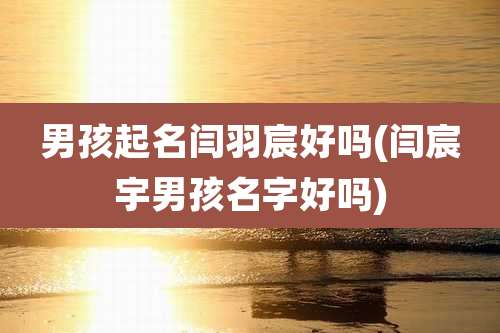 男孩起名闫羽宸好吗(闫宸宇男孩名字好吗)