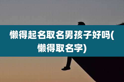 懒得起名取名男孩子好吗(懒得取名字)