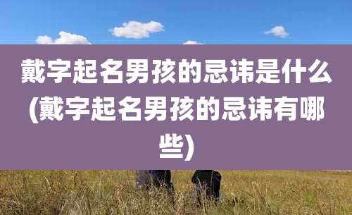 戴字起名男孩的忌讳是什么(戴字起名男孩的忌讳有哪些)