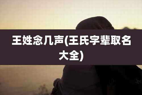 王姓念几声(王氏字辈取名大全)