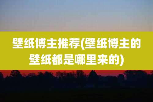 壁纸博主推荐(壁纸博主的壁纸都是哪里来的)