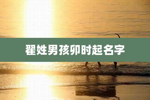 翟姓男孩卯时起名字