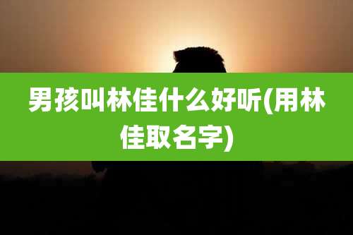 男孩叫林佳什么好听(用林佳取名字)