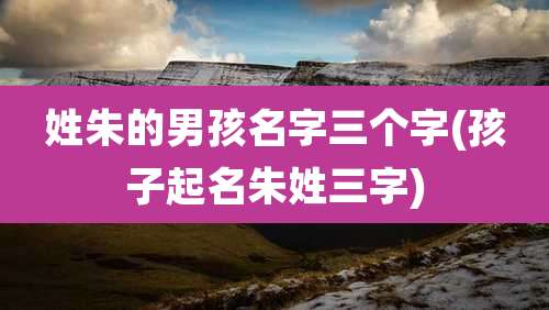 姓朱的男孩名字三个字(孩子起名朱姓三字)