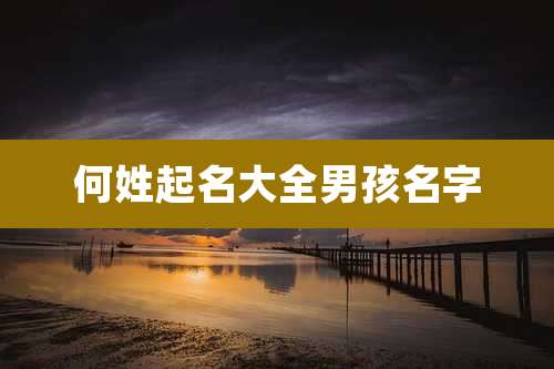 何姓起名大全男孩名字