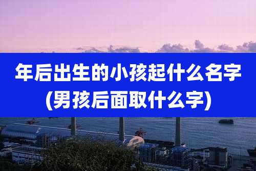 年后出生的小孩起什么名字(男孩后面取什么字)