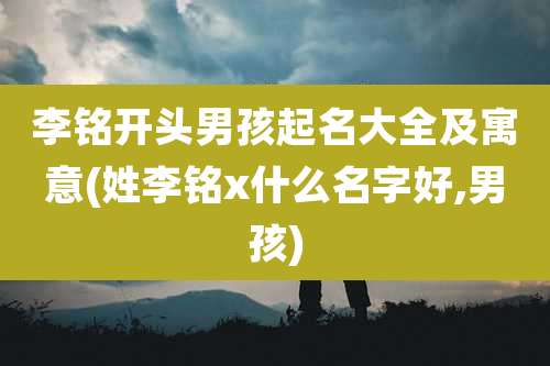 李铭开头男孩起名大全及寓意(姓李铭x什么名字好,男孩)