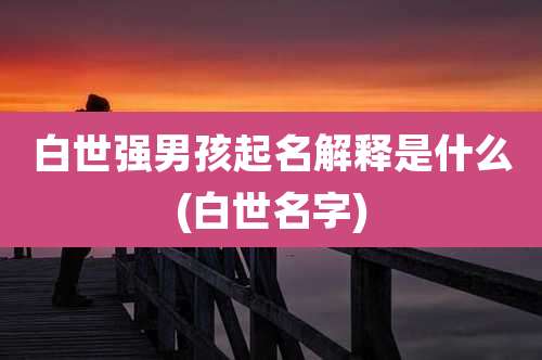 白世强男孩起名解释是什么(白世名字)