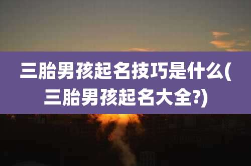 三胎男孩起名技巧是什么(三胎男孩起名大全?)