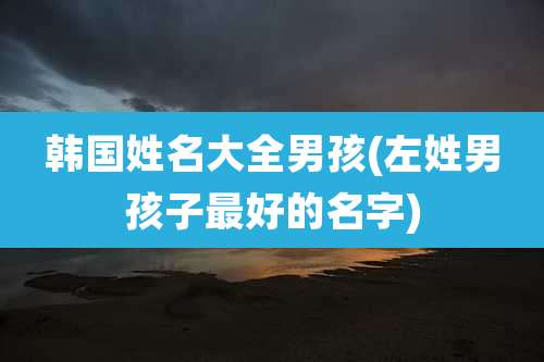 韩国姓名大全男孩(左姓男孩子最好的名字)