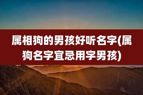 属相狗的男孩好听名字(属狗名字宜忌用字男孩)