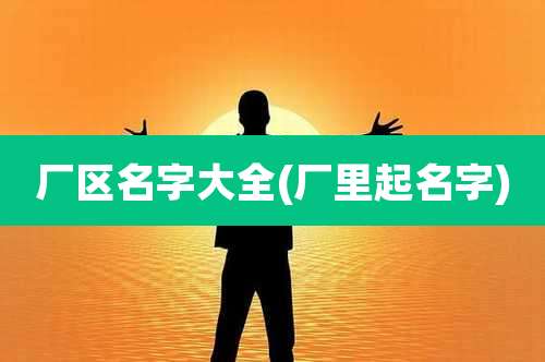 厂区名字大全(厂里起名字)