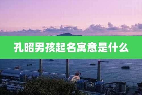 孔昭男孩起名寓意是什么