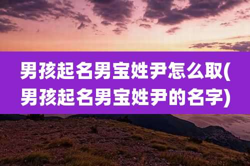 男孩起名男宝姓尹怎么取(男孩起名男宝姓尹的名字)