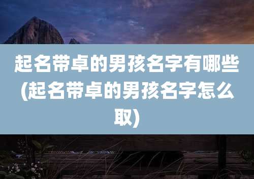 起名带卓的男孩名字有哪些(起名带卓的男孩名字怎么取)
