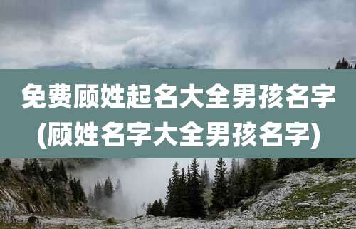 免费顾姓起名大全男孩名字(顾姓名字大全男孩名字)