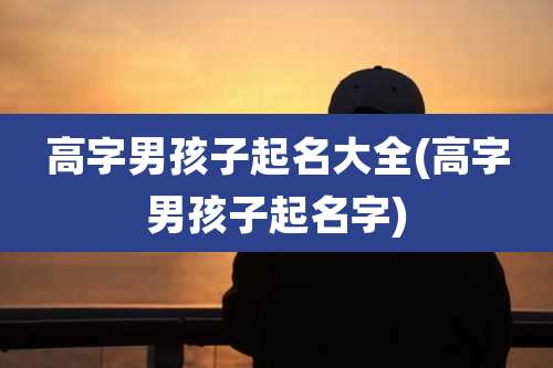 高字男孩子起名大全(高字男孩子起名字)
