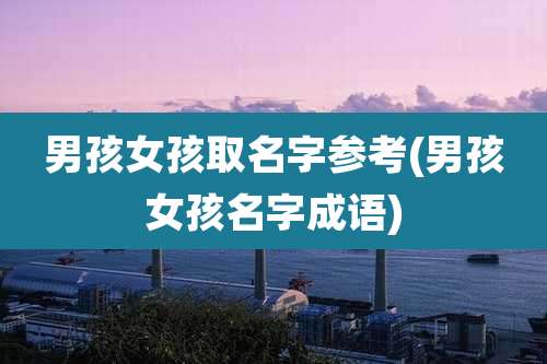 男孩女孩取名字参考(男孩女孩名字成语)