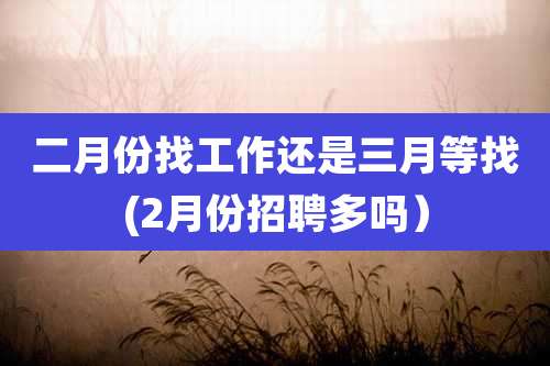 二月份找工作还是三月等找(2月份招聘多吗)