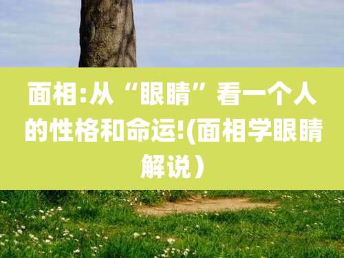 面相:从“眼睛”看一个人的性格和命运!(面相学眼睛解说)
