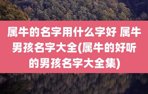 属牛的名字用什么字好 属牛男孩名字大全(属牛的好听的男孩名字大全集)