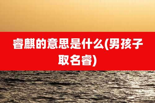 睿麒的意思是什么(男孩子取名睿)