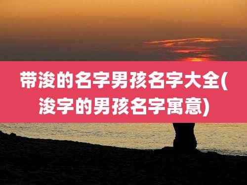 带浚的名字男孩名字大全(浚字的男孩名字寓意)