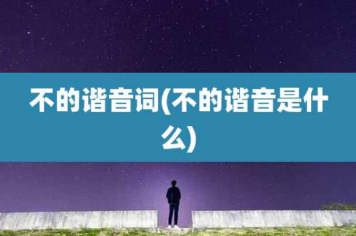 不的谐音词(不的谐音是什么)
