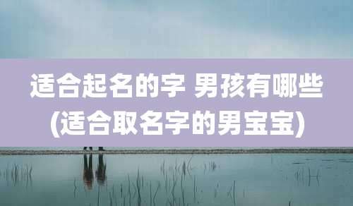 适合起名的字 男孩有哪些(适合取名字的男宝宝)