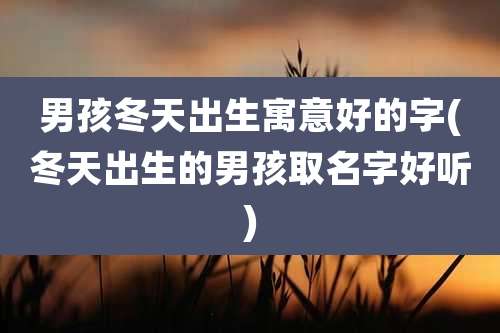 男孩冬天出生寓意好的字(冬天出生的男孩取名字好听)