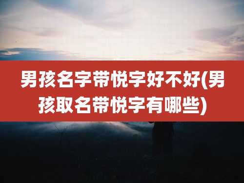 男孩名字带悦字好不好(男孩取名带悦字有哪些)