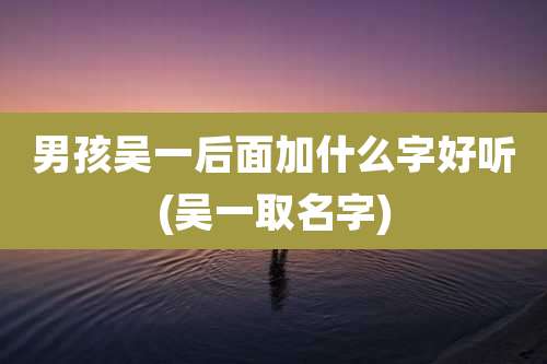男孩吴一后面加什么字好听(吴一取名字)