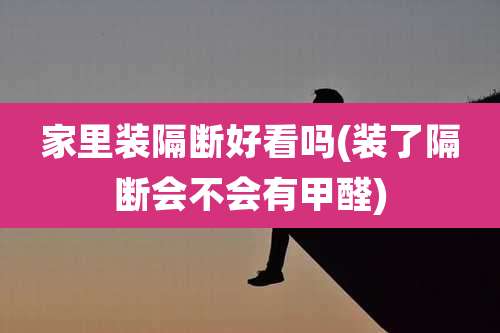 家里装隔断好看吗(装了隔断会不会有甲醛)