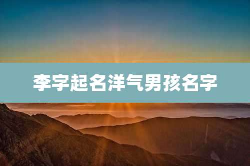 李字起名洋气男孩名字