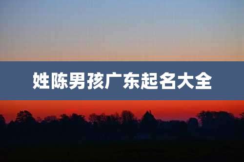 姓陈男孩广东起名大全