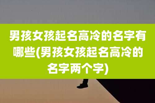 男孩女孩起名高冷的名字有哪些(男孩女孩起名高冷的名字两个字)