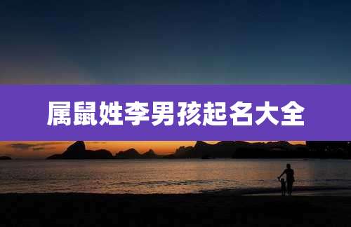 属鼠姓李男孩起名大全