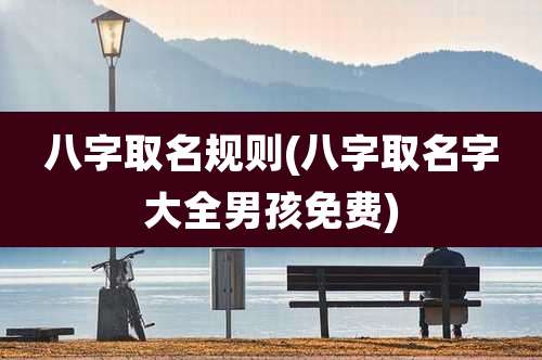 八字取名规则(八字取名字大全男孩免费)