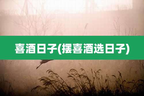 喜酒日子(摆喜酒选日子)