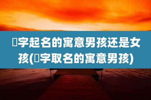 婻字起名的寓意男孩还是女孩(玙字取名的寓意男孩)