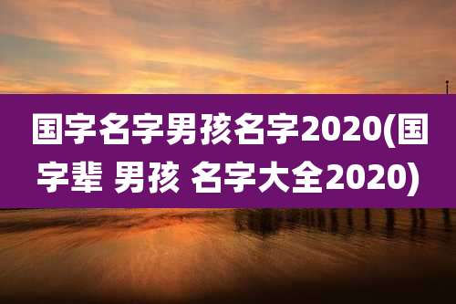 国字名字男孩名字2020(国字辈 男孩 名字大全2020)